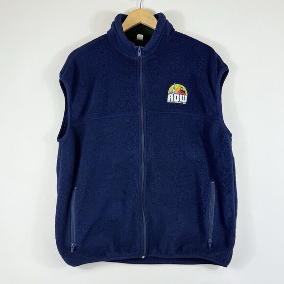 Alaska Drilling & Wells BP Mens XL Blue Fleece Logo Workwear Vest Jacket - Picture 1 of 6